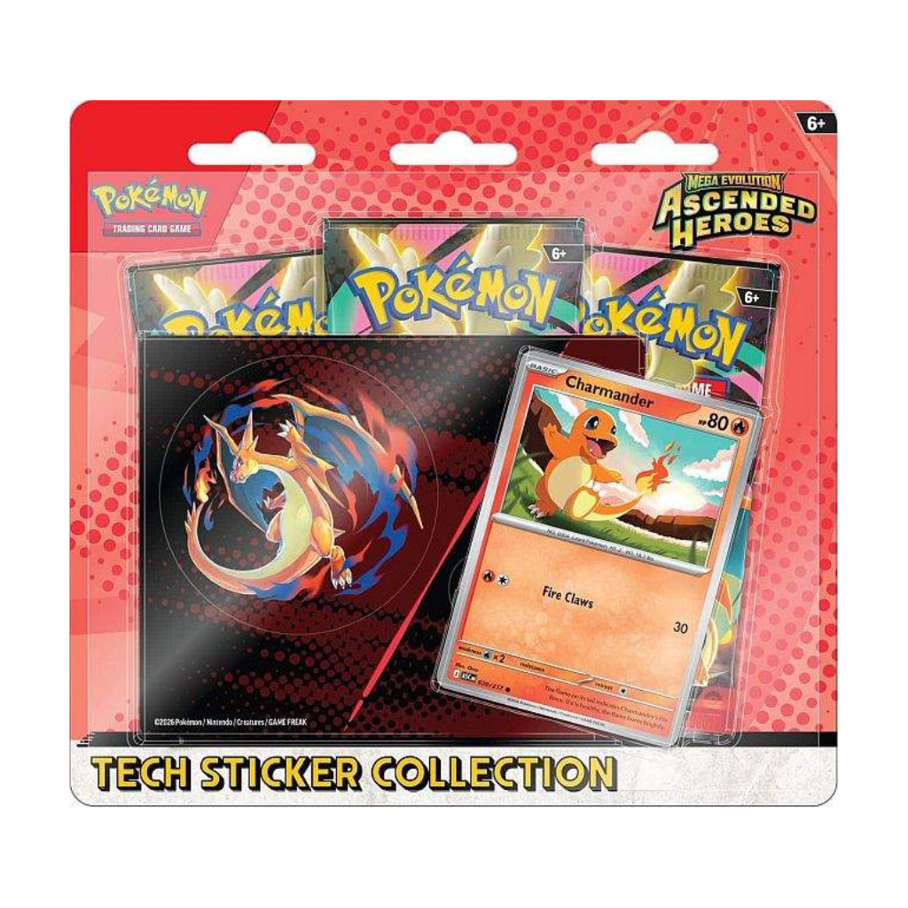 Mega Evolution Ascended Heroes Charmander Tech Sticker Collection 3P Blister Pack
