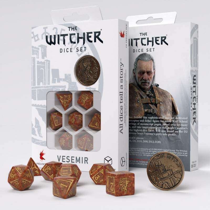 Witcher Vesemir the Wise Poly Caramel /Gold (7) Terningsett