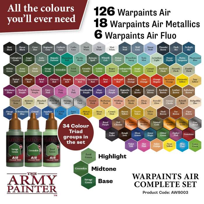 The Army Painter: Warpaints Air Complete Set 18 ml (126)