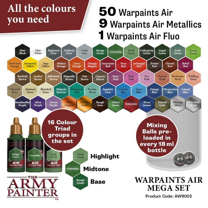 The Army Painter: Warpaints Air Mega Set 18 ml (60)