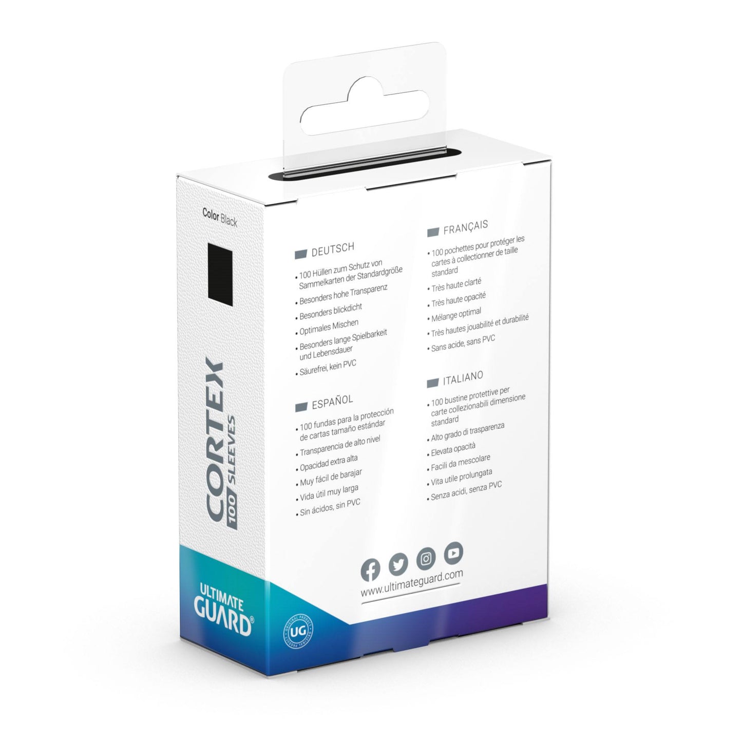 Cortex Sleeves Standard Size  (100) - Black