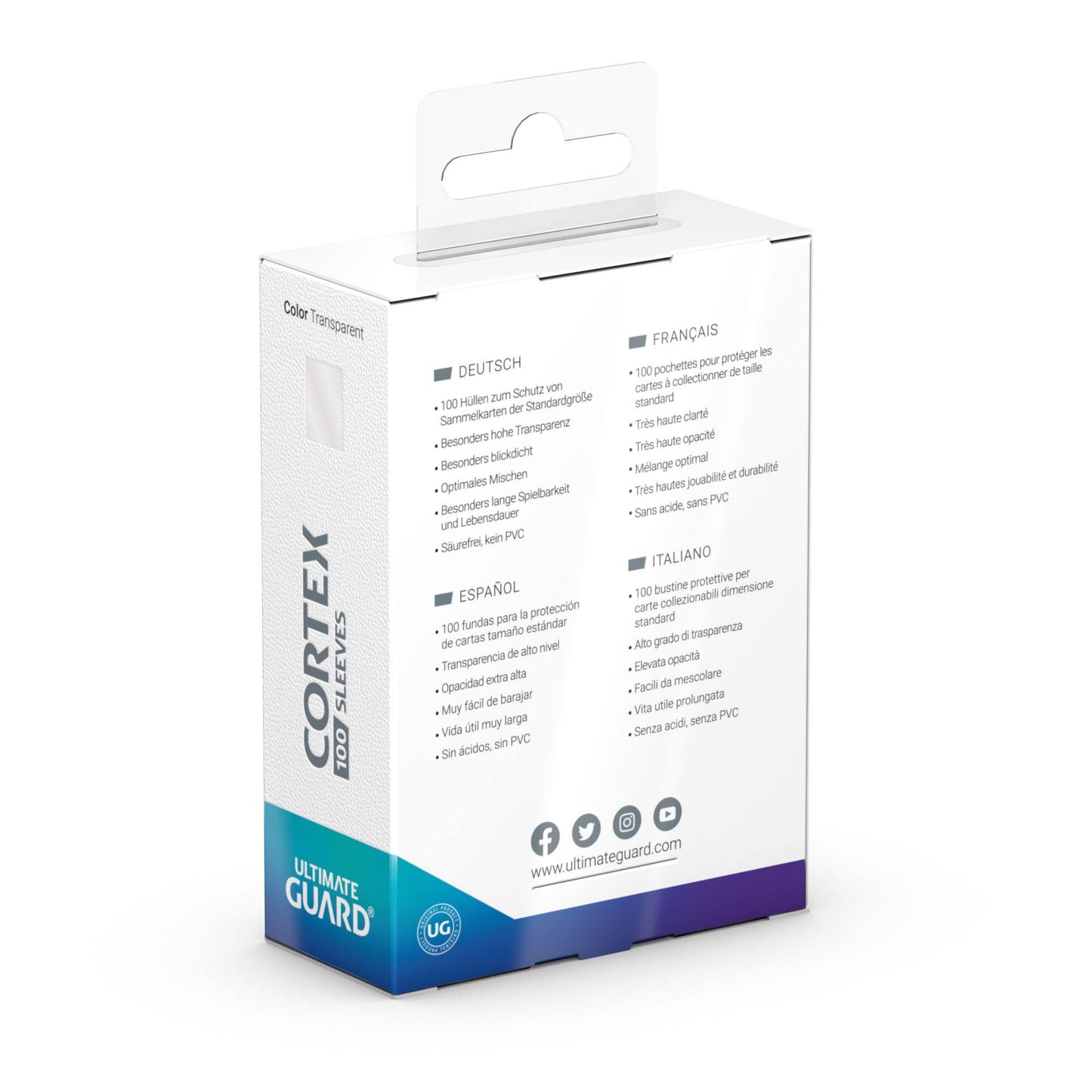 Cortex Sleeves Standard Size  (100) - Transparent